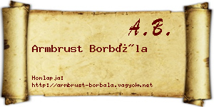 Armbrust Borbála névjegykártya