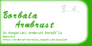 borbala armbrust business card